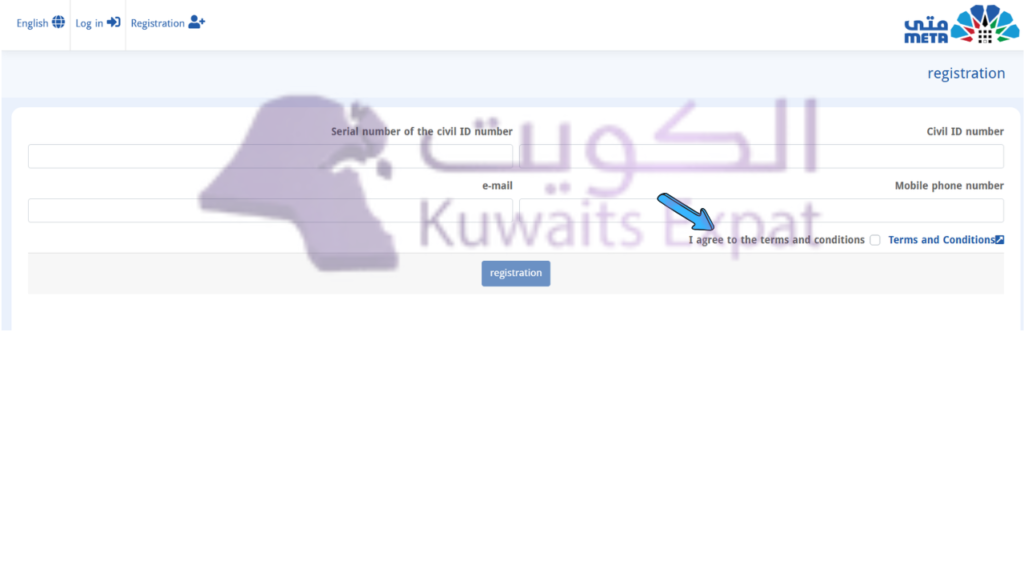 Accept the terms and conditions