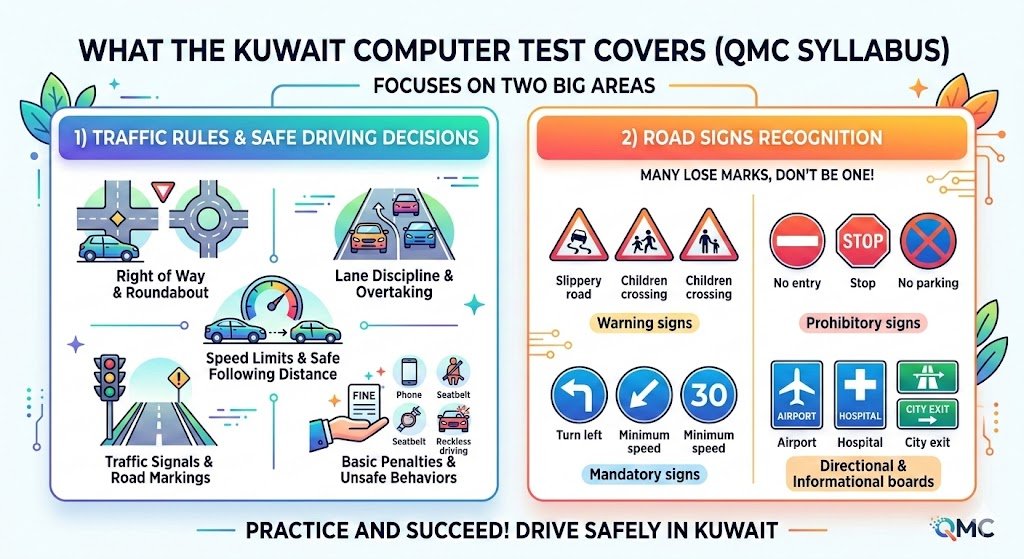 What the Kuwait Computer Test Covers (QMC Syllabus)
