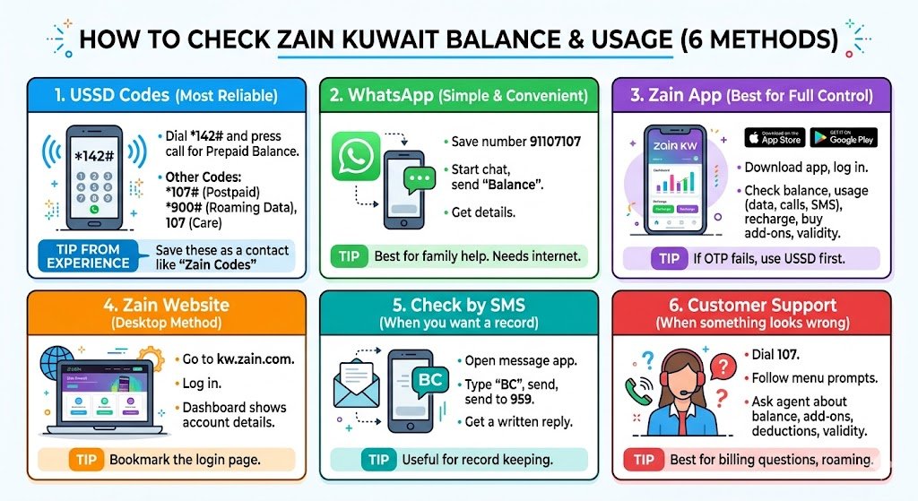 Best methods to check Zain balance 