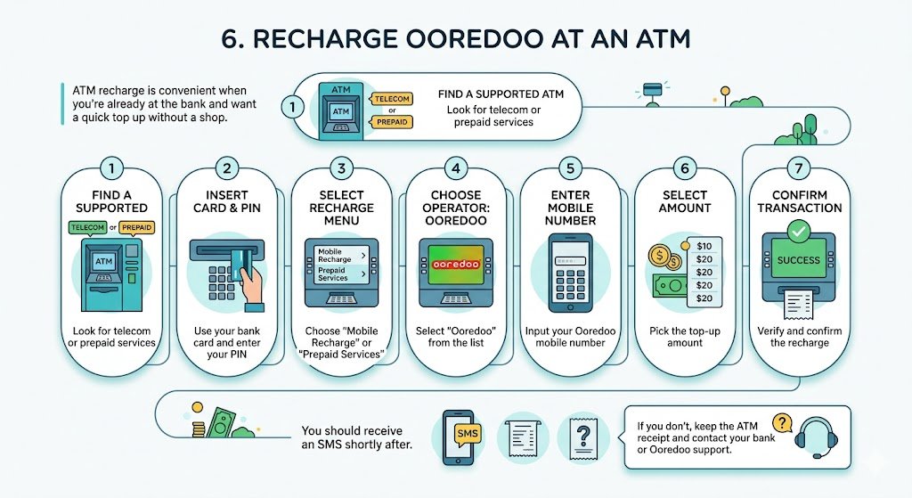 6. Recharge Ooredoo at an ATM