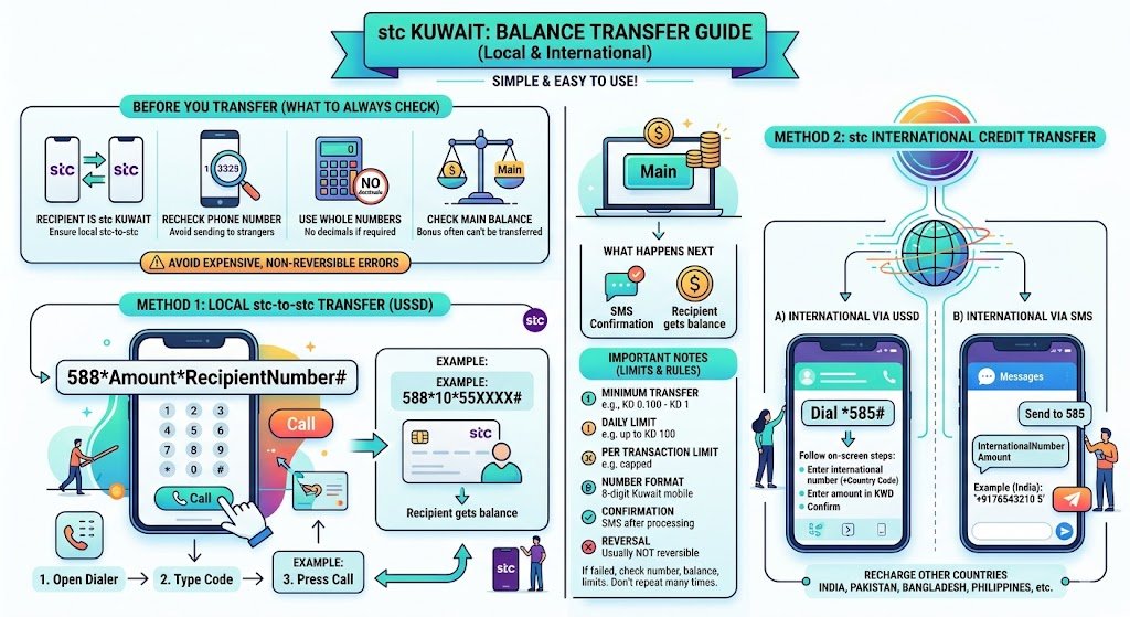 Method 1: Transfer stc Balance to Another stc Number Using USSD