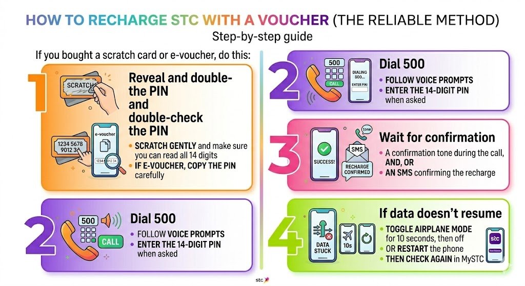 Step-by-step: how to recharge STC with a voucher (the reliable method)
