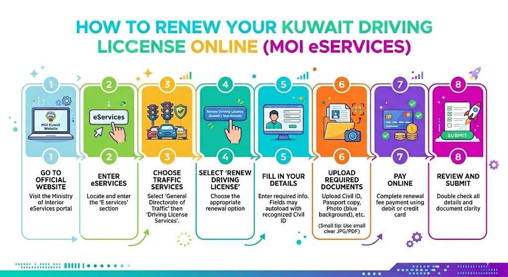 How to renew your Kuwait driving license online (MOI eServices)