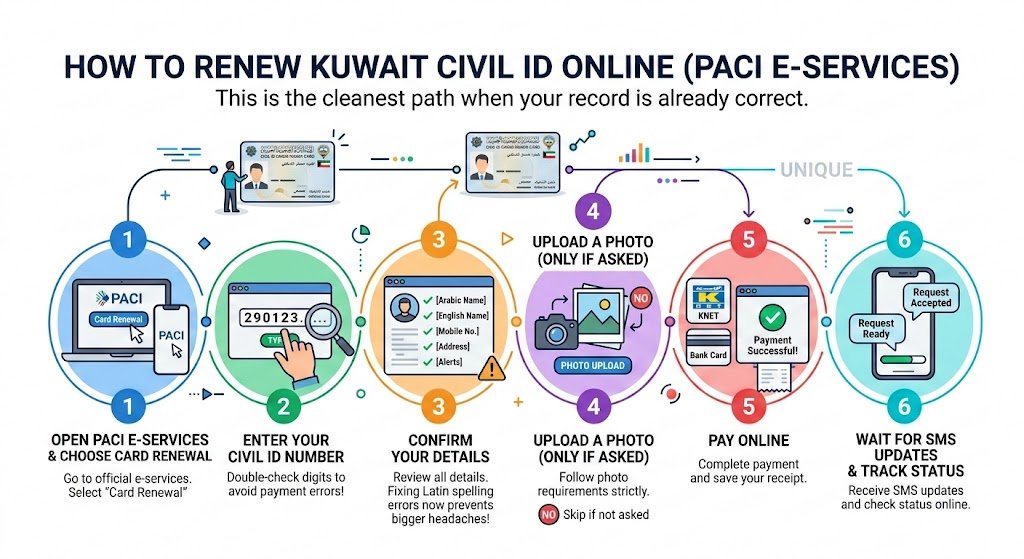 Step-by-step: How to renew Kuwait Civil ID online (PACI e-services)