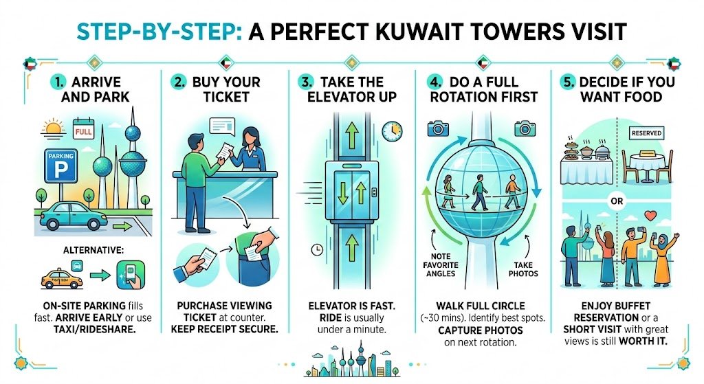 Step by step: how I do a perfect Kuwait Towers visit