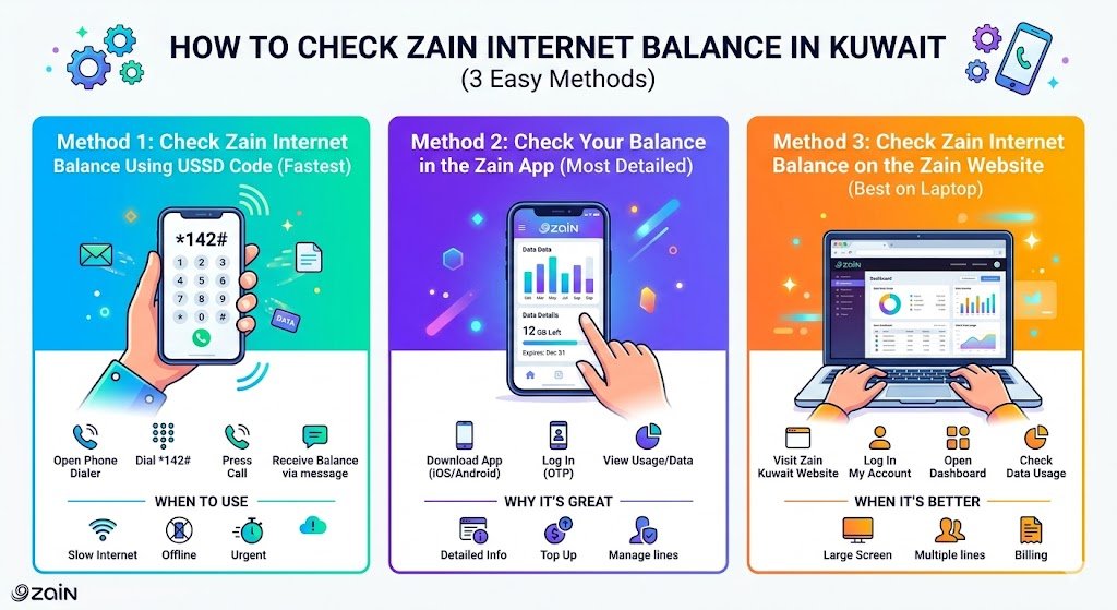 How To Check Zain Internet Balance in Kuwait (3 Easy Methods)