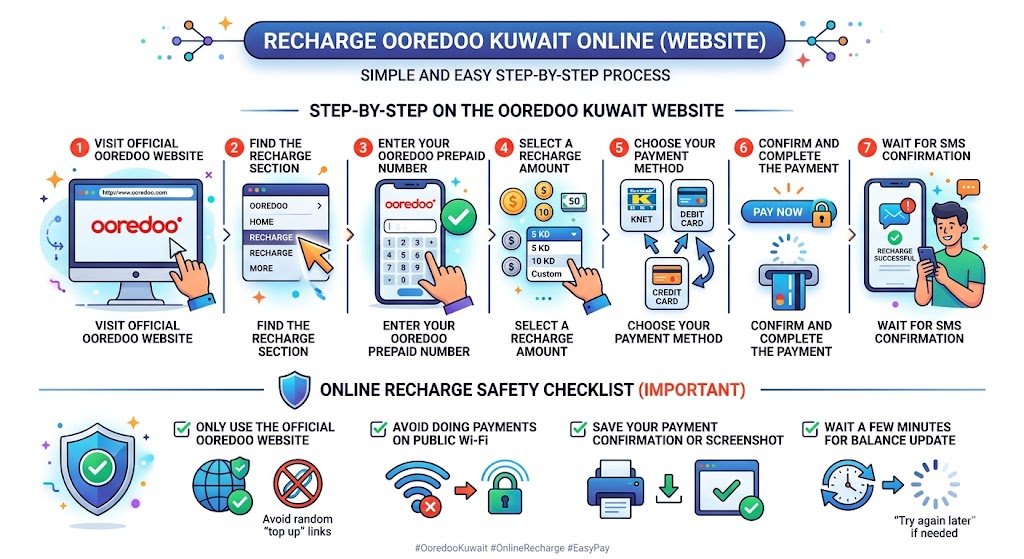 2. Recharge Ooredoo Kuwait Online (Website)