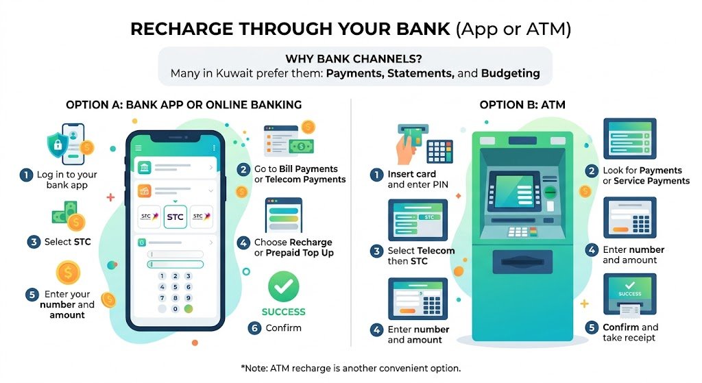 5) Recharge Through Your Bank (App or ATM)