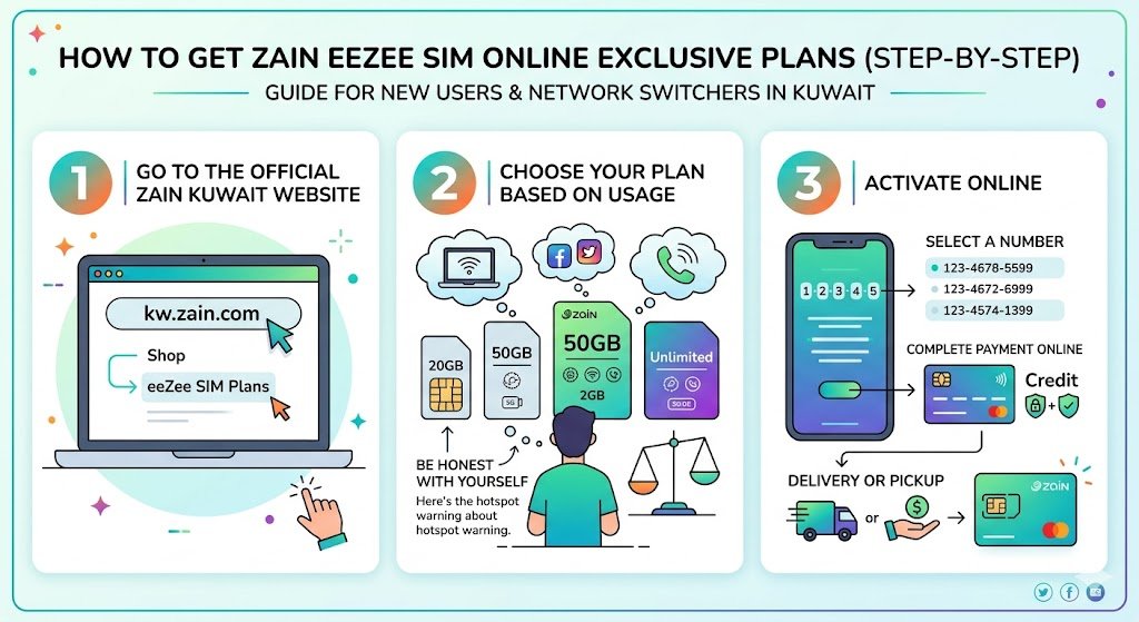 How to get Zain eeZee SIM Online Exclusive Plans (Step-by-step)
