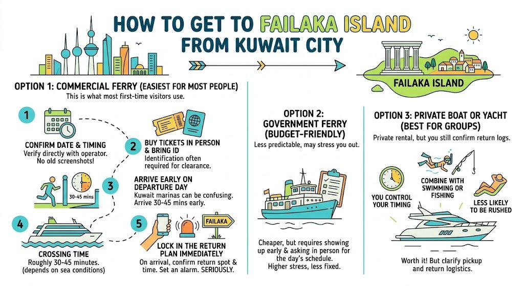How to get to Failaka Island from Kuwait City (step-by-step)