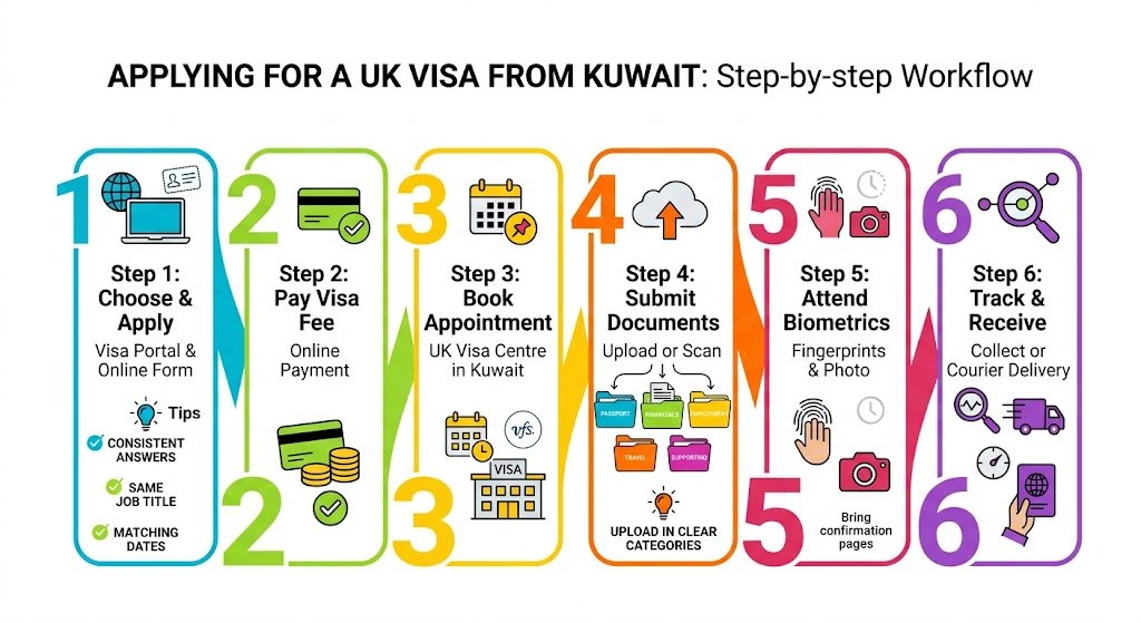 Step-by-step: How to apply for a UK visa from Kuwait (the exact workflow)