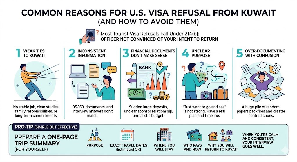 Common Reasons for U.S. Visa Refusal From Kuwait (And How to Avoid Them)
