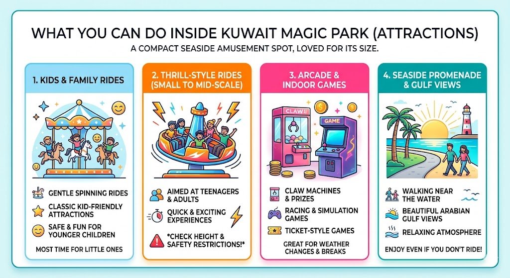 What you can do inside Kuwait Magic Park (Attractions)