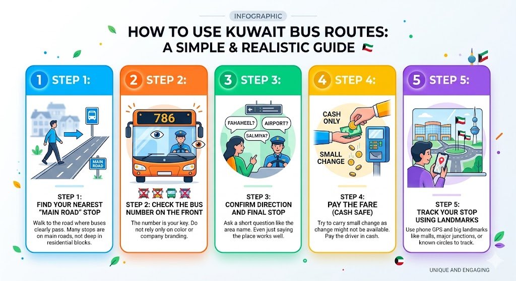 How to use Kuwait bus routes step by step (simple and realistic)