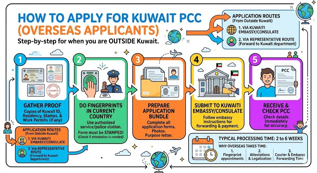 How to apply for Kuwait PCC inside Kuwait (residents and recent ex residents)
