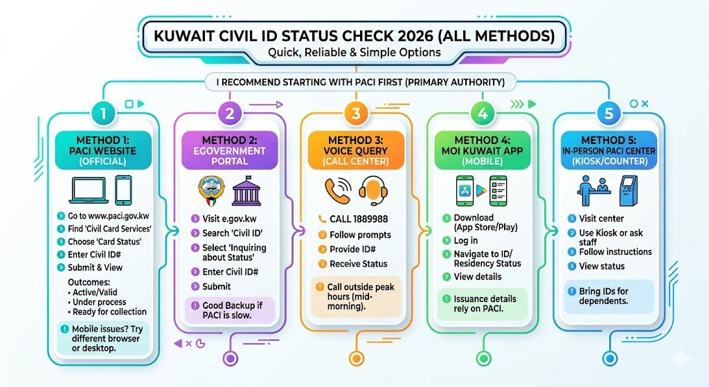 Kuwait Civil ID Status Check 2026 (All Methods)
