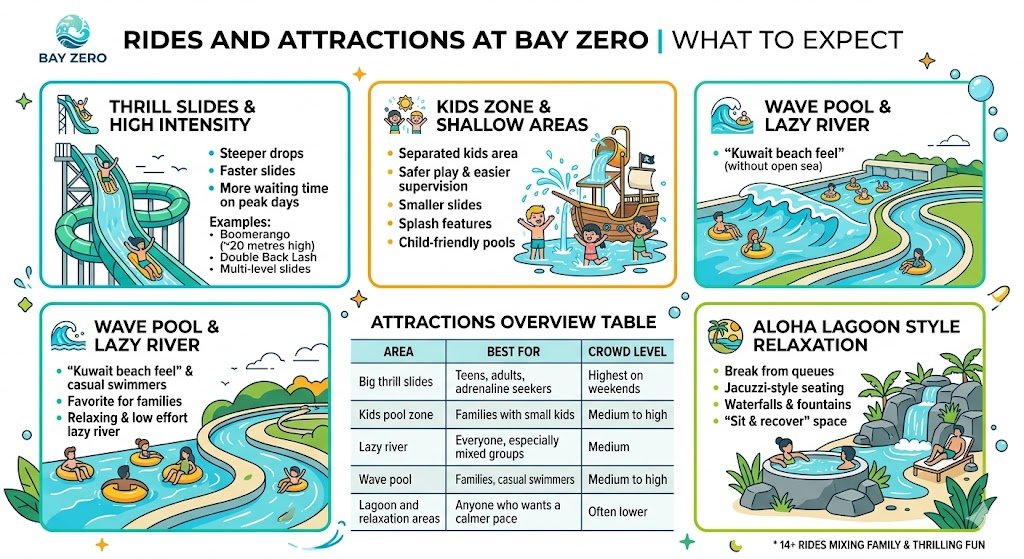 Rides and Attractions at Bay Zero (What to Expect)